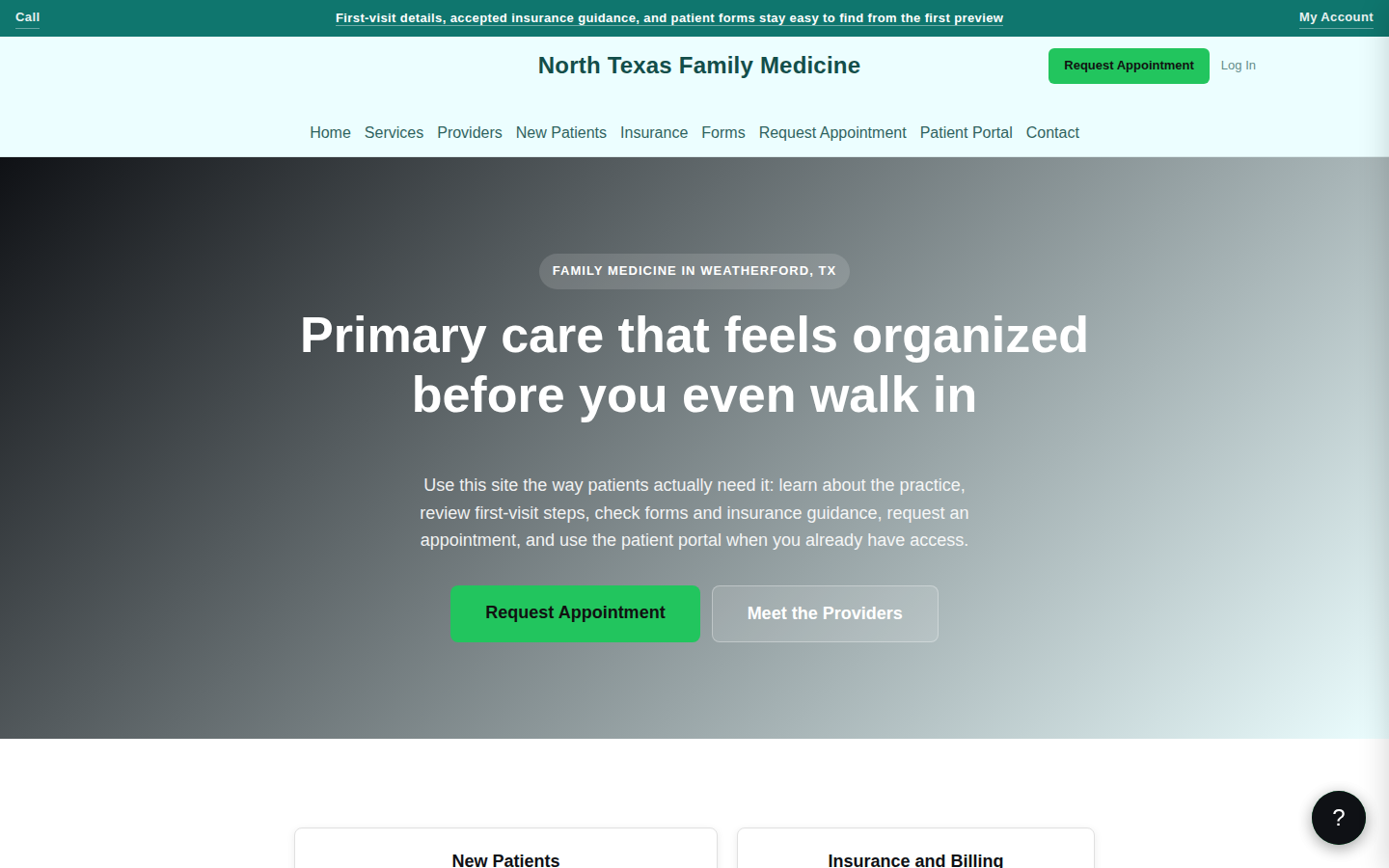Medical Office Demo desktop home