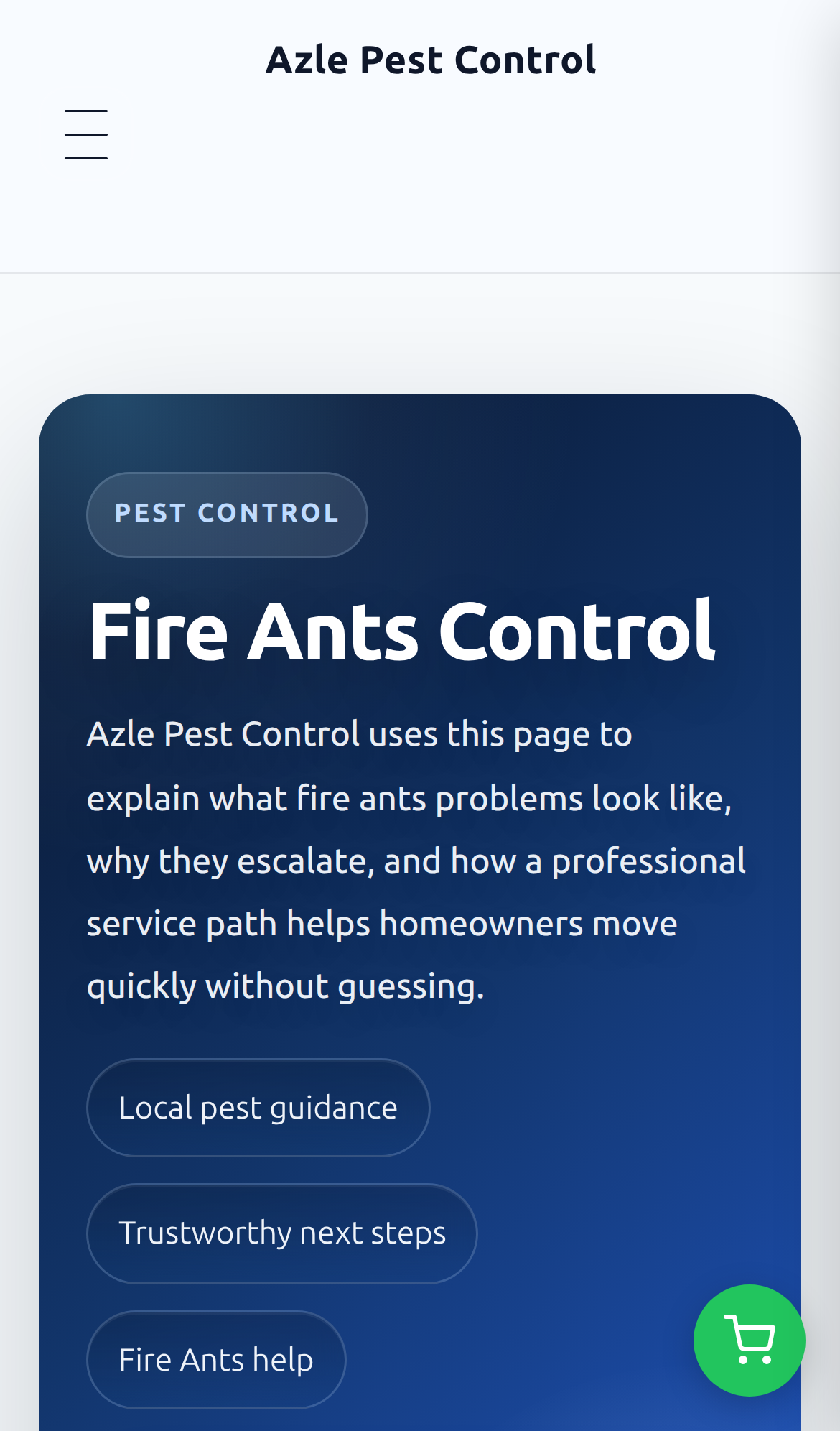 Azle Pest Control mobile feature